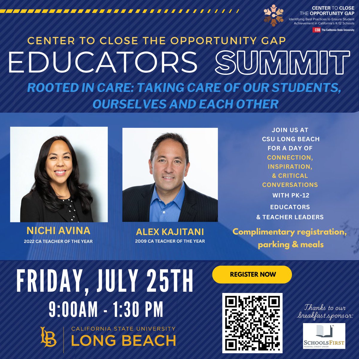 🌿 Educators—this is your moment!
Join a powerful day of connection, care &amp; inspiration at the CCOG Educators Summit!
🎤 Award-winning speakers
🍽️ Free meals &amp; parking
💬 Real conversations that matter
Spots are limited—sign up now!
#calstate #CloseOppGap #TeacherLeaders #CSULB