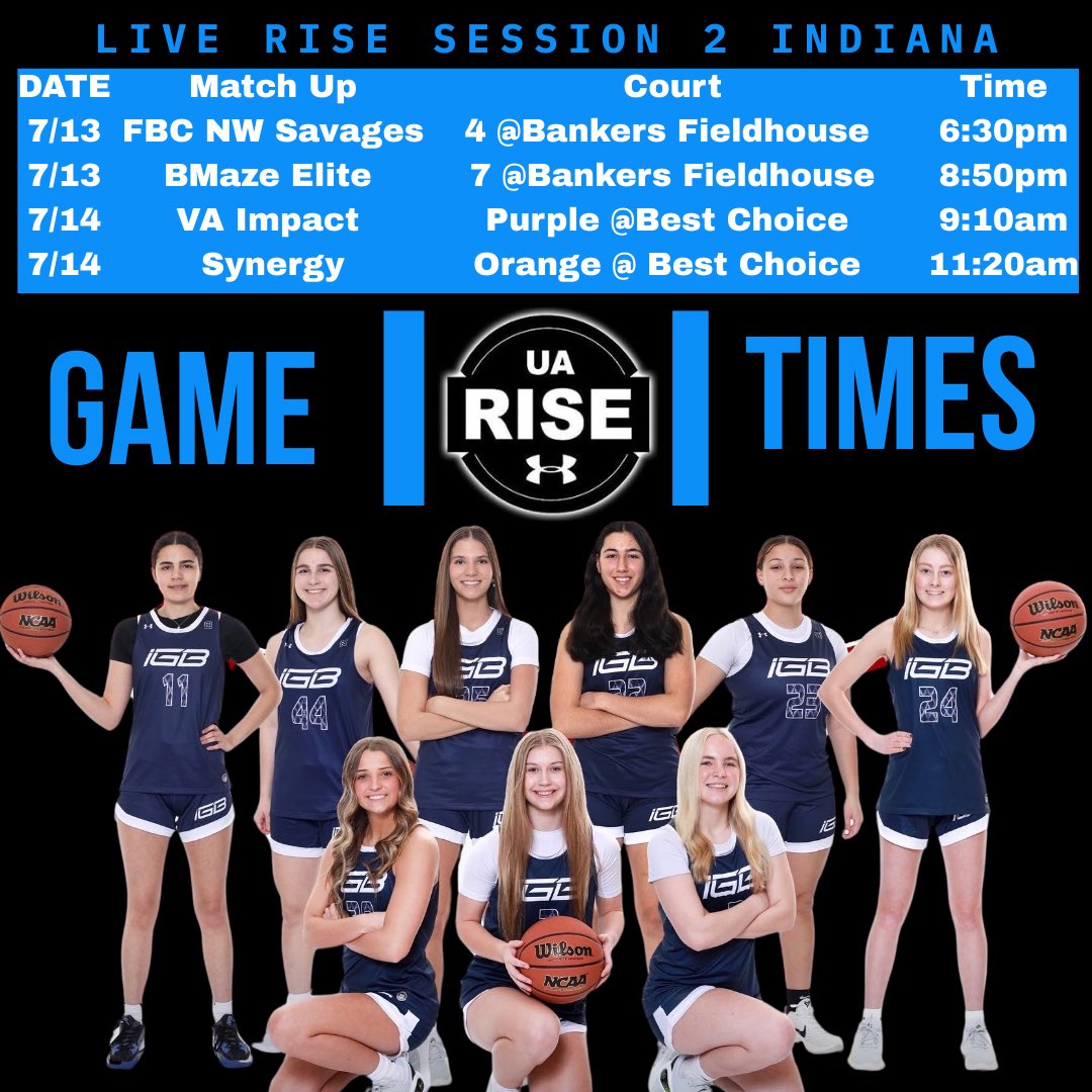IGB 16u Rise Wilson (@igb16urisewil) on Twitter photo ๐ฅLIVE SESSION 2๏ธโฃUA Rise Schedule โฌ๏ธ
๐ Indiana @ Bankers Fieldhouse and Best Choice
๐ July 13 & 14th
<a href="/IgbNews/">IGB News</a> <a href="/IGB_Hoops/">Indiana Girls Basketball</a> <a href="/kendalprice27/">Kendal Price</a> <a href="/BrielleGarner24/">Brielle Garner</a> @EllieMot ๐ฅLIVE SESSION 2๏ธโฃUA Rise Schedule โฌ๏ธ
๐ Indiana @ Bankers Fieldhouse and Best Choice
๐ July 13 & 14th
<a href="/IgbNews/">IGB News</a> <a href="/IGB_Hoops/">Indiana Girls Basketball</a> <a href="/kendalprice27/">Kendal Price</a> <a href="/BrielleGarner24/">Brielle Garner</a> @EllieMot