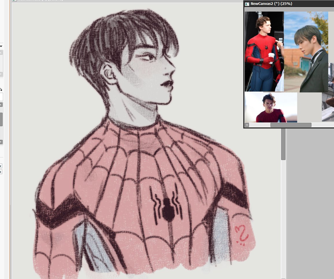 uvfleur's tweet photo. eu tava pensando "queria tanto ver o rocky vestido de homem aranha" aí lembrei que eu tenho livre arbítrio e uma mesa digitalizadora 😌 https://t.co/C7RY1zTCe6