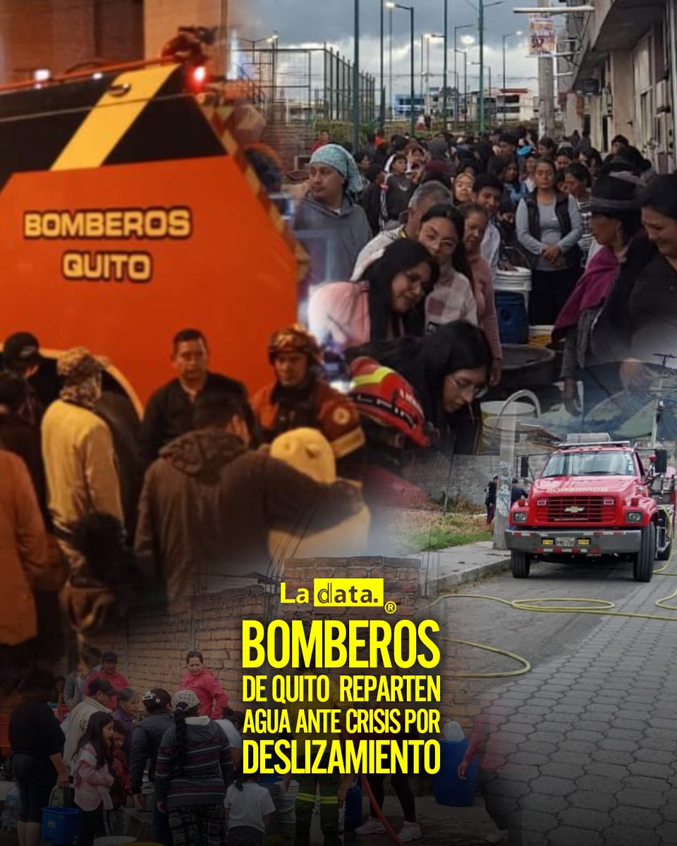 #Tendencia Bomberos de Quito  reparten agua ante crisis por deslizamiento.

Ante el desabastecimiento de agua en Quito por un deslizamiento en la línea La Mica, el Cuerpo de Bomberos activó su contingente con 5 vehículos cisterna, sumando esfuerzos con unidades de Salcedo, Santo