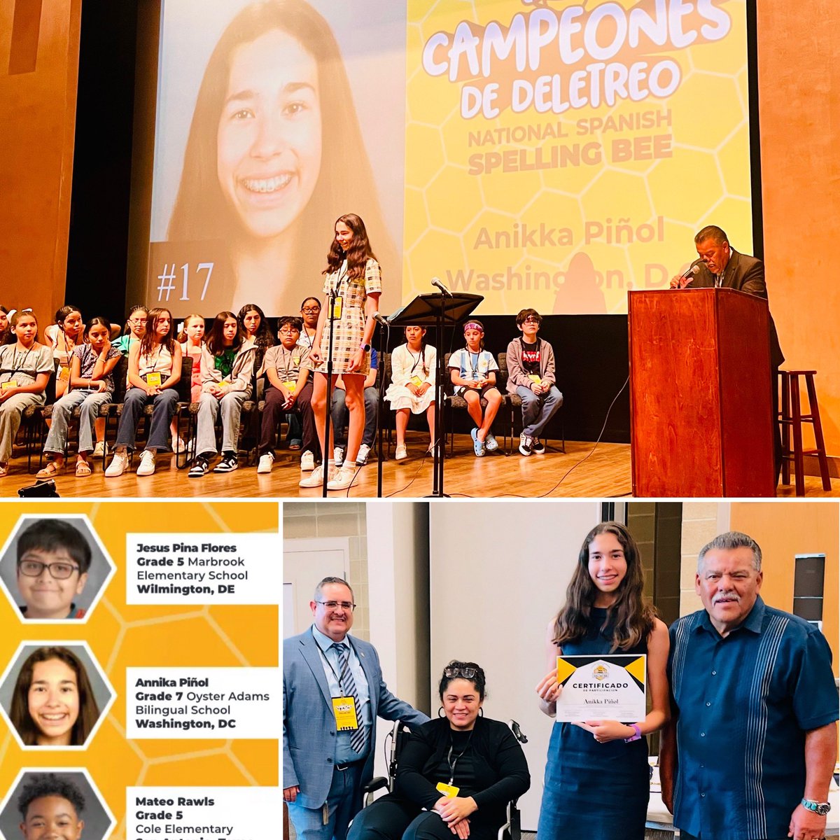 arunima1212's tweet image. Annika competed and finished 12th in a fantastic,2025 National Spanish Spelling Bee in Albuquerque, New Mexico. She received a scholarship to participate at the National Spanish Spelling Bee from Chef Jose Andres, World Central Kitchen and the Longer Tables Fund. @chefjoseandres
