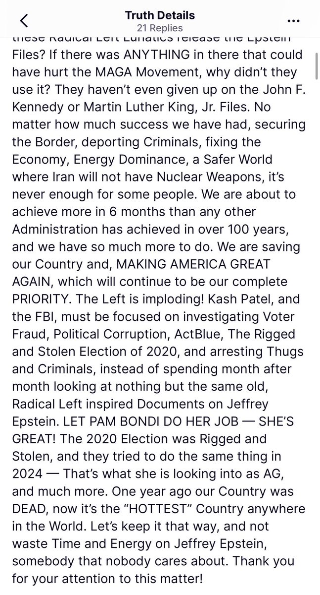 Maybe it's just #Trump's new fragrance, but all I smell is #desperation.

These files ever even TOUCH MY HAND, they're going public. All of them.
 #EpsteinCoverUp #Epstein #EpsteinFiles #EpsteinList