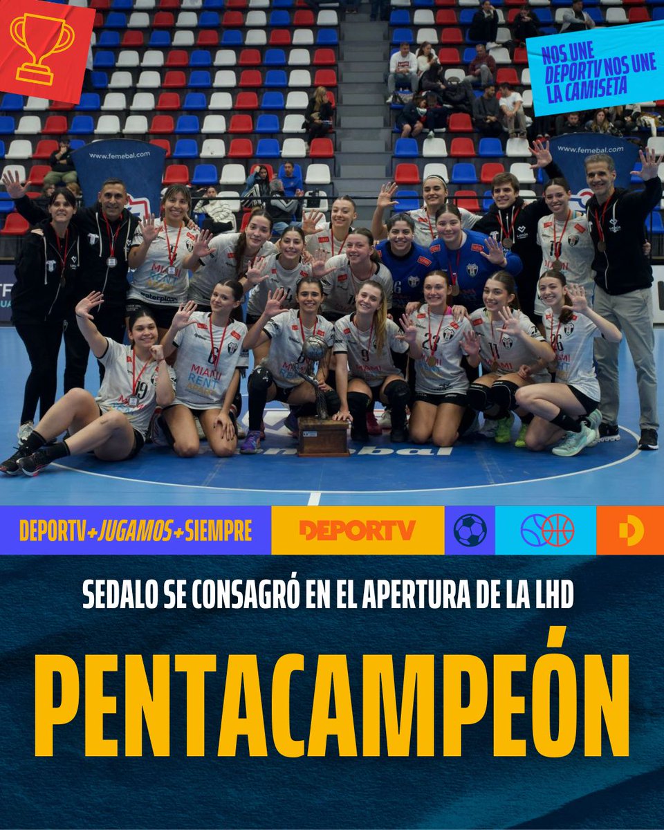 canaldeportv's tweet photo. 🏆 ¡SEDALO, PENTACAMPEÓN!

🤾‍♀️ El conjunto de Lanús Oeste se impuso por 30-28 ante Ferro y se consagró en el Torneo Apertura de la #LHD.

2⃣ Es el segundo equipo en lograr cinco títulos al hilo.

🔝 Hegemonía absoluta de este proyecto llamado @SedaloArgentina. 

#HANDBALLenDEPORTV https://t.co/S57ndLnpCR