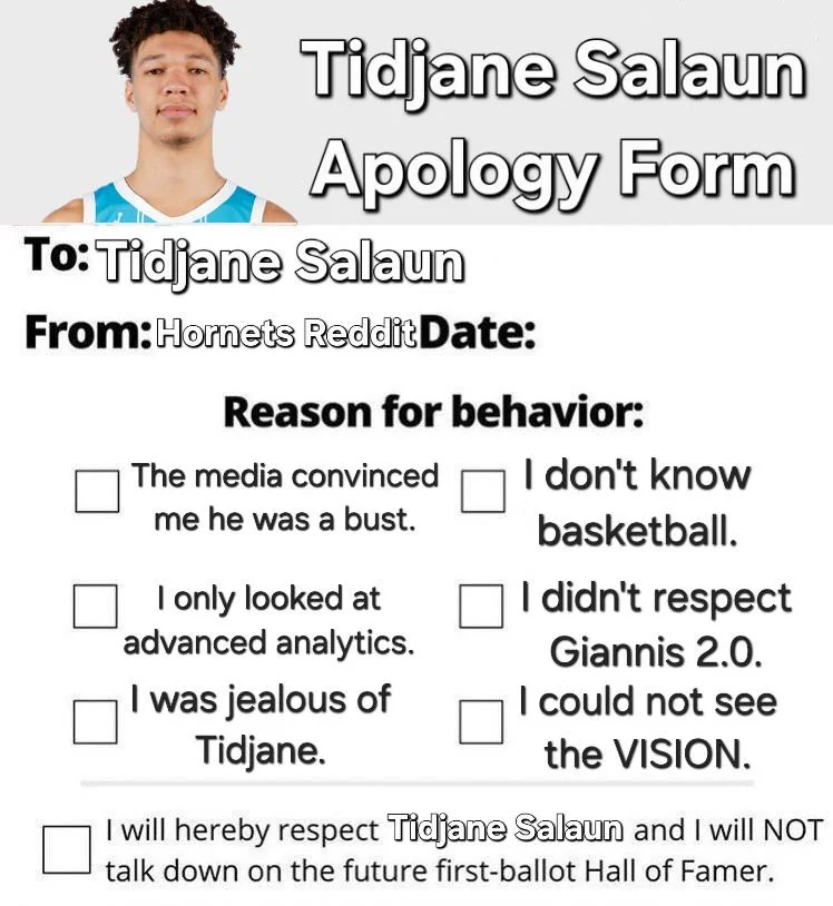 HornetsReddit's tweet image. Sign the form. You know who you are. 😤

(ℹ️ u/IamOlderthanMe)