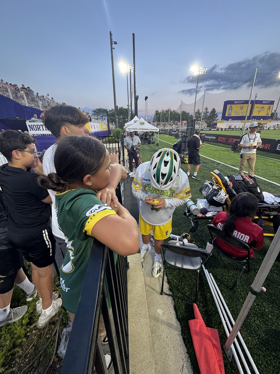 landisbelle's tweet photo. Thank you @ckavv50 for making this boys night! Despite the loss for the Redwoods, this was a win in his eyes. Such a fun and great first time experience for us at @PremierLacrosse @PLLRedwoods #PLLChicago #PLL #lacrosse https://t.co/zl3mOhMdr9