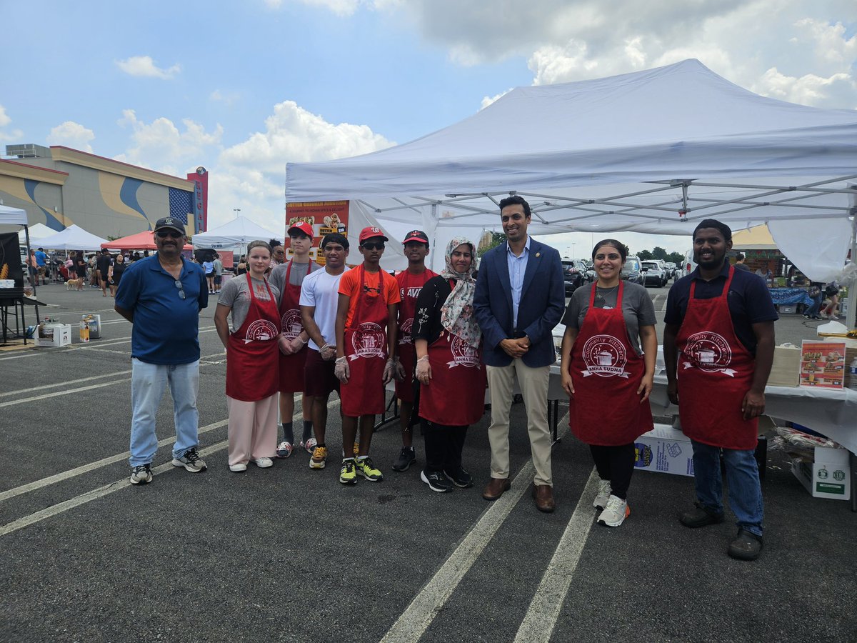 RepSuhas's tweet image. Virginia's diversity was on display at the International Food Festival in Sterling and Larexpo in Manassas today. Checked out the food at Riddim N’ Jerk and learned all about Labubus and bought one for the kids.