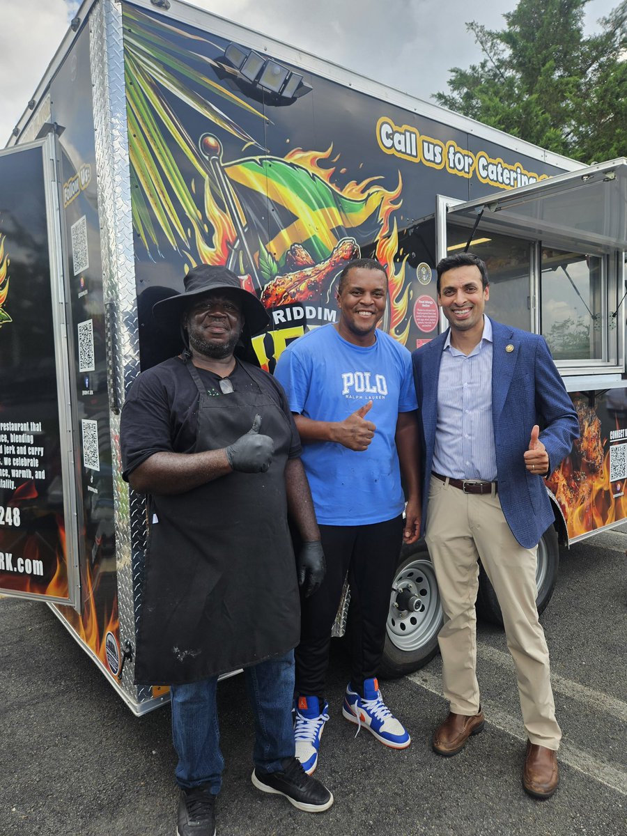 RepSuhas's tweet image. Virginia's diversity was on display at the International Food Festival in Sterling and Larexpo in Manassas today. Checked out the food at Riddim N’ Jerk and learned all about Labubus and bought one for the kids.