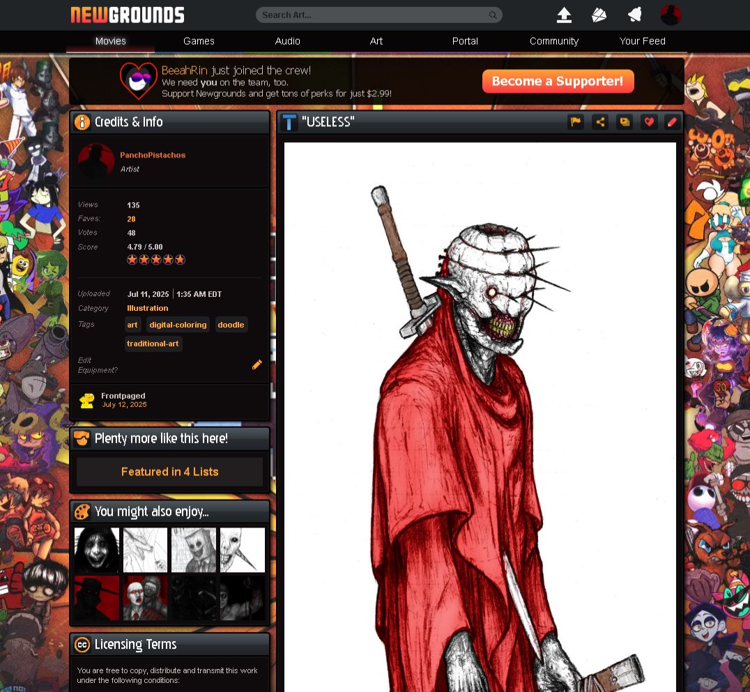 Hey, this got Frontpaged. Thanks you

#newgrounds