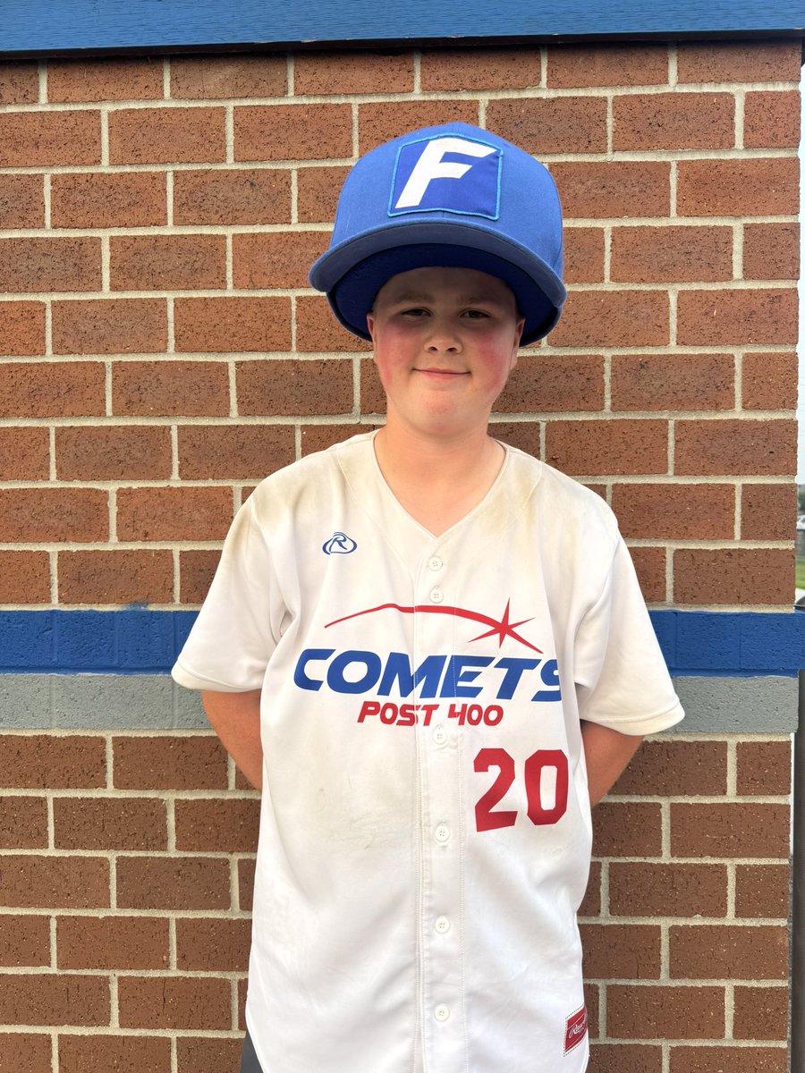 Post400Baseball's tweet image. Comets-7, TRF-5
Congratulations to player of the game, Owen Smith!
Pitching: 5.0 IP, 6 H, 3 R, 3 ER, 3 BB, 4 SO
Hitting: 2-3 Double and am RBI
#post400