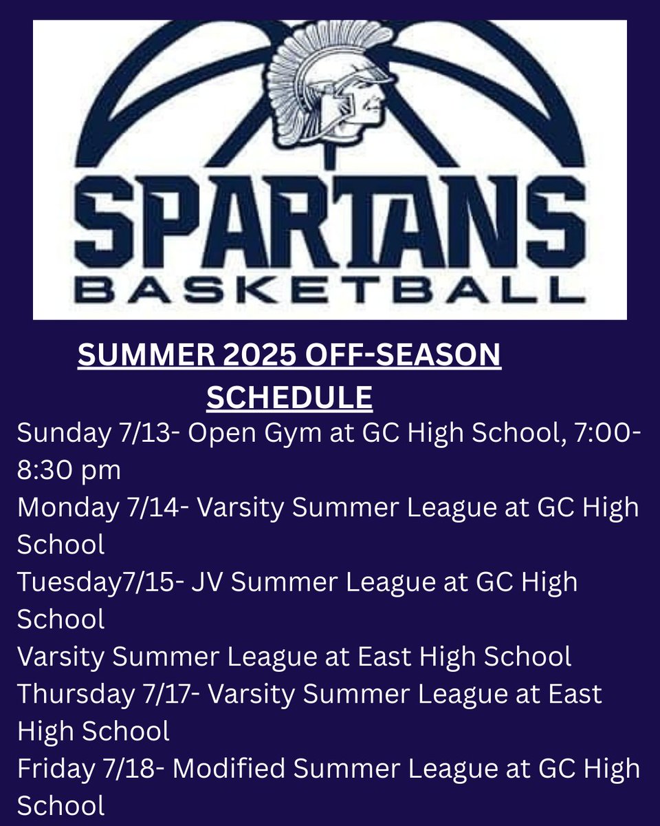 Busy week, but lots of opportunities for GC Basketball players!  Check your schedules for times of games or reach out to Coach Lewis.  #gcpride #bleedblue