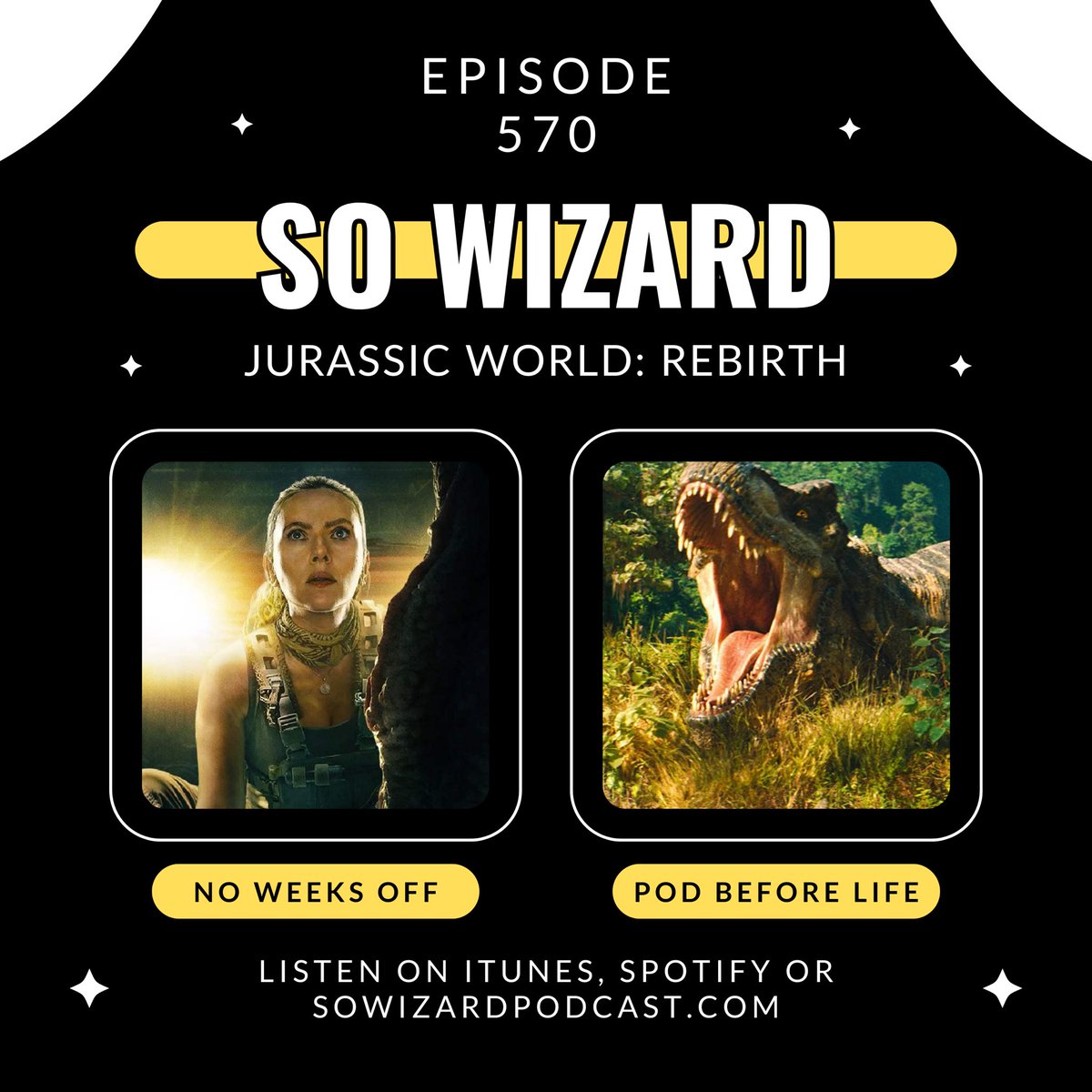 SoWizardPodcast's tweet image. NEW #PODCAST! It’s time to talk #JurassicWorld Rebirth! Find out if it’s worth a watch when you listen on ITunes, Spotify or right here: sowizardpodcast.com/episode-570-ju…