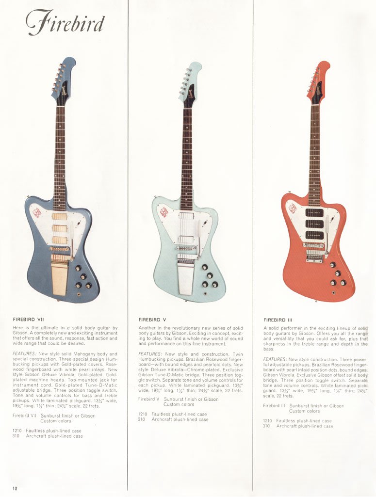 1966 Gibson catalog page. 
Firebird VII was $379.50
Firebird V was $289.50
Firebird III was $239.50