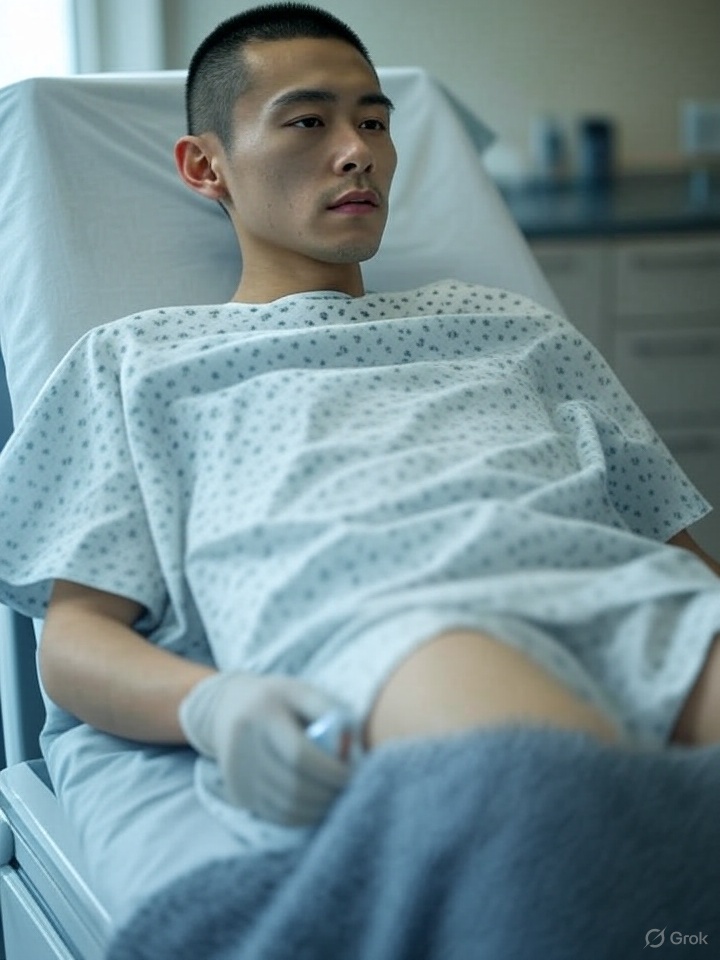 成为机甲战士第三步：插上导尿管，肛门安装金属接口。