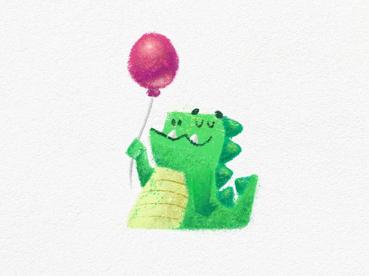 🐊🎈#crayonillustration #procreate #procreatepaintings
