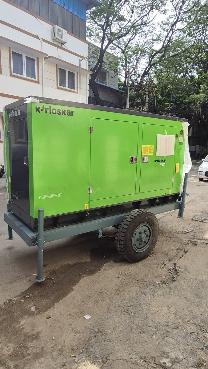 maxpowerservice's tweet image. ✅ Successful Commissioning Update!

Sucessful commissioning of 58.5kVA Kirloskar CPCB IV+ Diesel Generator Set with MS Trolley Mounted Solution at Nungambakkam, Chennai.

For more details, visit 🌐 maxpowerservices.com
📞 Call us: 9382836363

##DieselGenerator #KirloskarDG