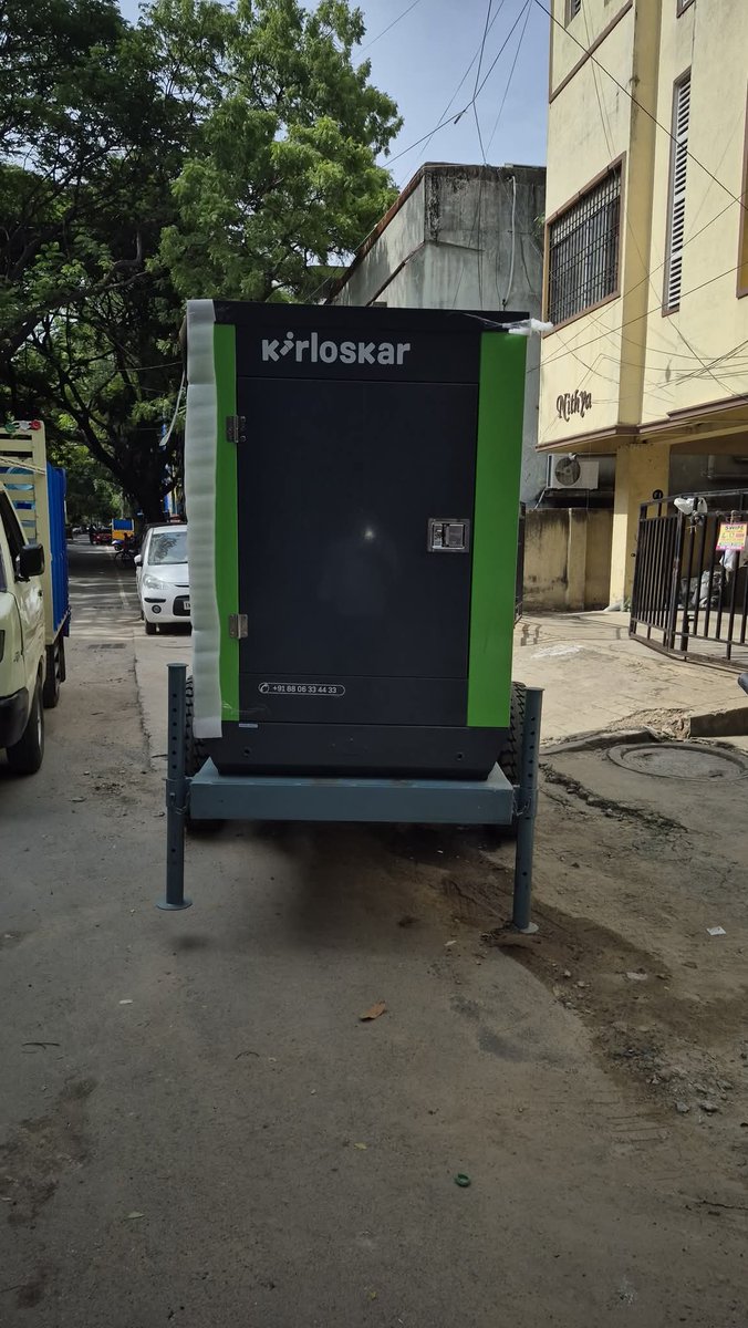 maxpowerservice's tweet image. ✅ Successful Commissioning Update!

Sucessful commissioning of 58.5kVA Kirloskar CPCB IV+ Diesel Generator Set with MS Trolley Mounted Solution at Nungambakkam, Chennai.

For more details, visit 🌐 maxpowerservices.com
📞 Call us: 9382836363

##DieselGenerator #KirloskarDG
