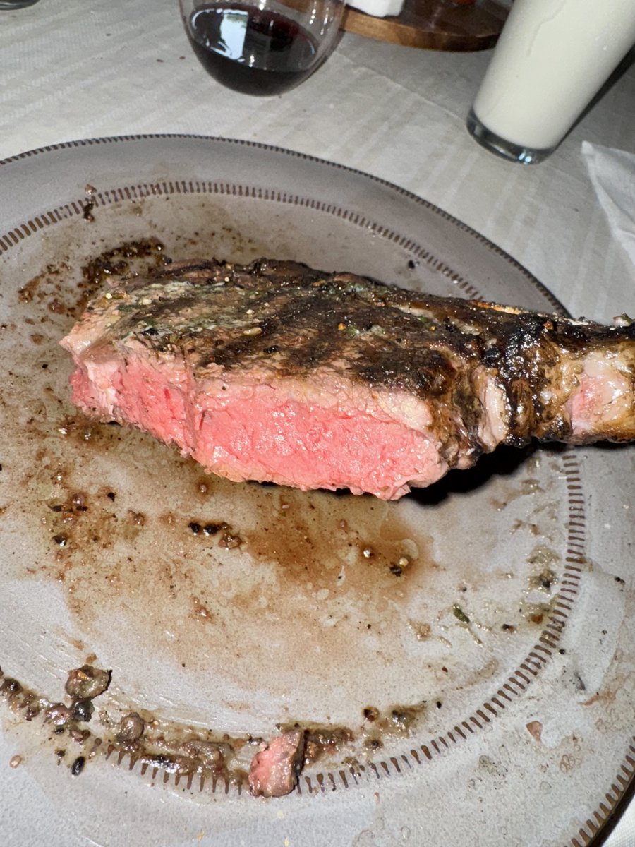 Another day, another glass of whole milk, another medium rare nailed.