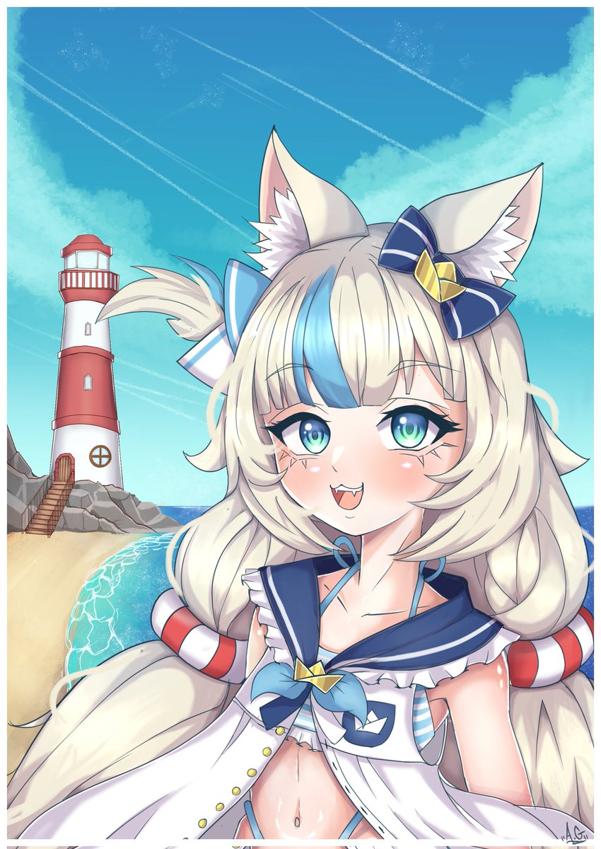 back_bull_arts's tweet image. i couldn't resist drawing this smol ball of cuteness, I hope you like it🦀🦀, #sabart #SamekoSaba #VTuber #Fanart