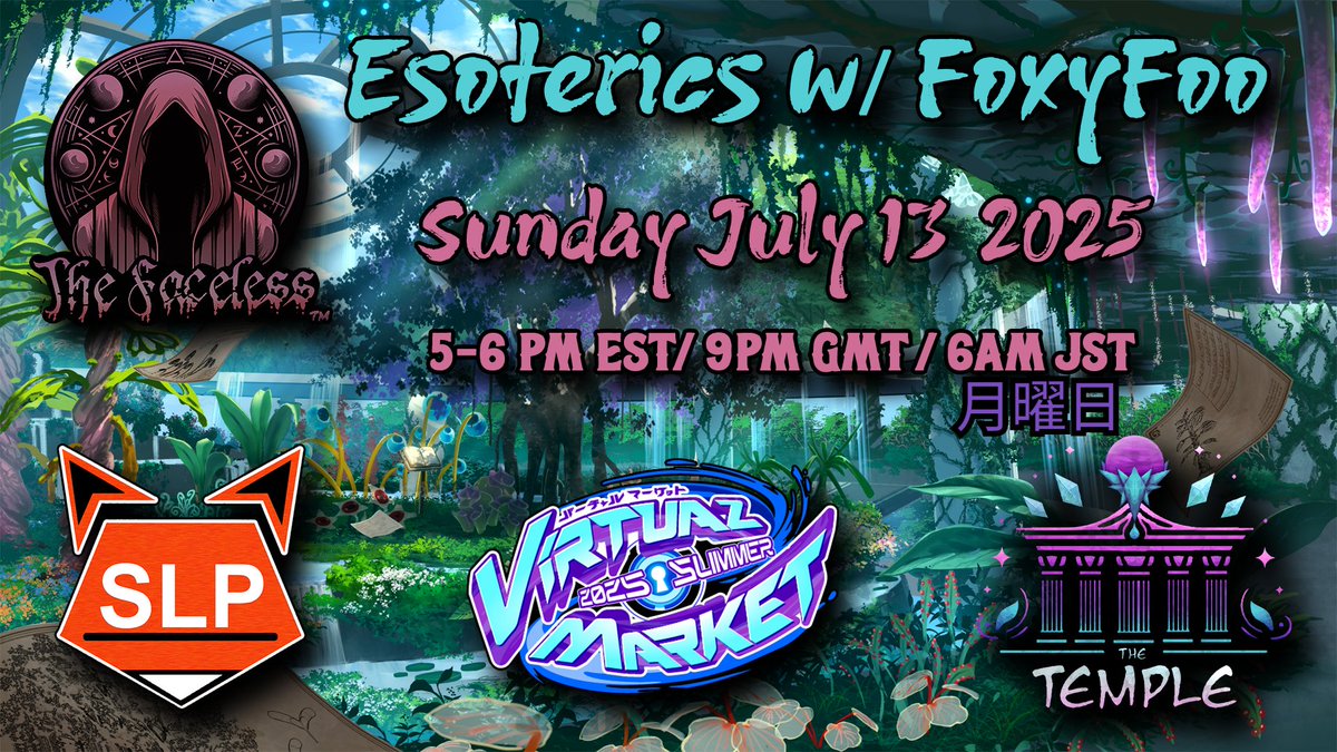 BlindTfs's tweet image. This Sunday at @EnVket, in The Faceless Community Collab Booth
Hypothetical Garden Exoplant: Flower of Imagination world:
Esoterics Class w/ @STEVIELEEPRICE at 5PM EST
VKET.3224 to join the instance.
TempleVR.Org
#VRChat #Dance #TheFaceless #TempleVR #Vket