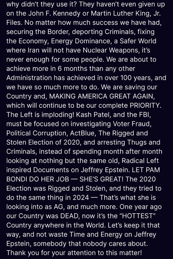 So, as I understand this, the Epstein files were "made-up"  and written by Obama, Clinton, and others.
Am I reading this right?