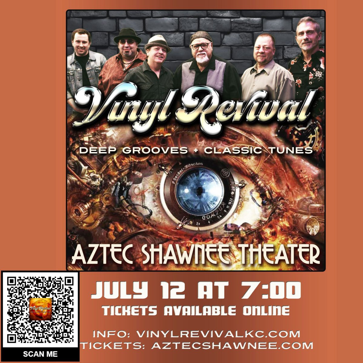 AztecShawnee's tweet image. SATURDAY NIGHT #LIVEmusic
Join us for a fun show tonight with 🎶VINYL REVIVAL 
🎶Deep Grooves + Classic Tunes
Saturday, July 12th at 7pm. Doors open at 6pm.
🎟️
aztecshawneetheater.ticketspice.com/vinyl-revival-…
Comfy seats, dance floor,
full bar🍺🥃 &amp;amp; snacks🍿🥤🍫
#playlocal 🎶 #shawneeks