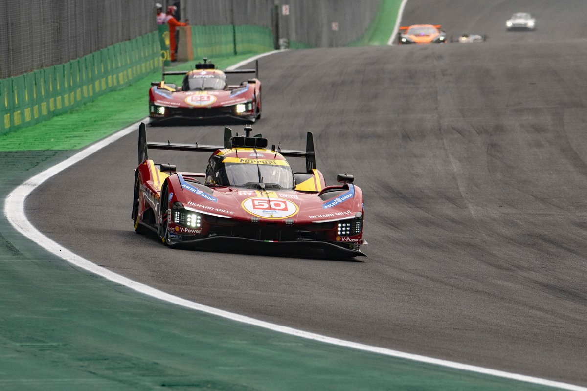 Challenging qualifying for the 499Ps at Interlagos. 

<a href="/AFCorse/">AF Corse</a> <a href="/FIAWEC/">FIA World Endurance Championship</a> #FerrariHypercar #Ferrari499P #WEC #6HSaoPaulo 

Read more ⤵️

ferrari.com/en-GB/hypercar…