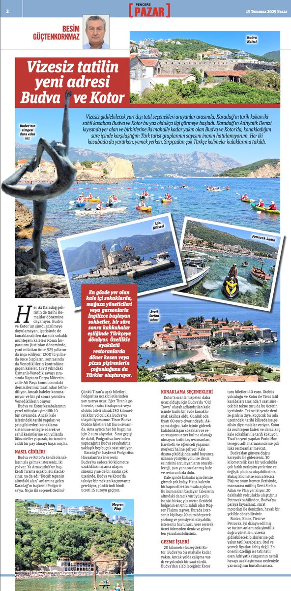 🖊️ Vizesiz tatilin yeni adresi: Budva ve Kotor

Besim Güçtenkorkmaz, Pencere Pazar için yazdı...

<a href="/besimguc/">besim güçtenkorkmaz</a> 

gazetepencere.com/yazarlar/vizes…