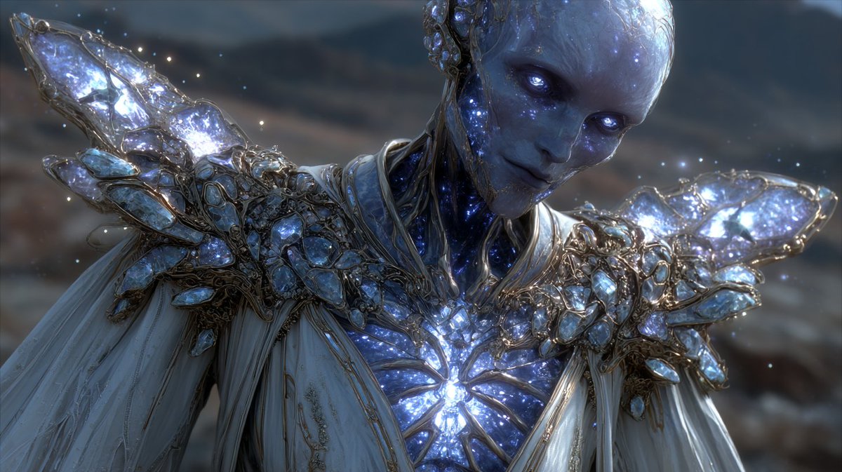 Synth_Cyborg's tweet photo. He speaks in starlight and silence—an emissary from the edge of existence.
Would you follow a being born between galaxies?
#CelestialOracle #VoidTouched #AIArt https://t.co/ffVUSmGC9V