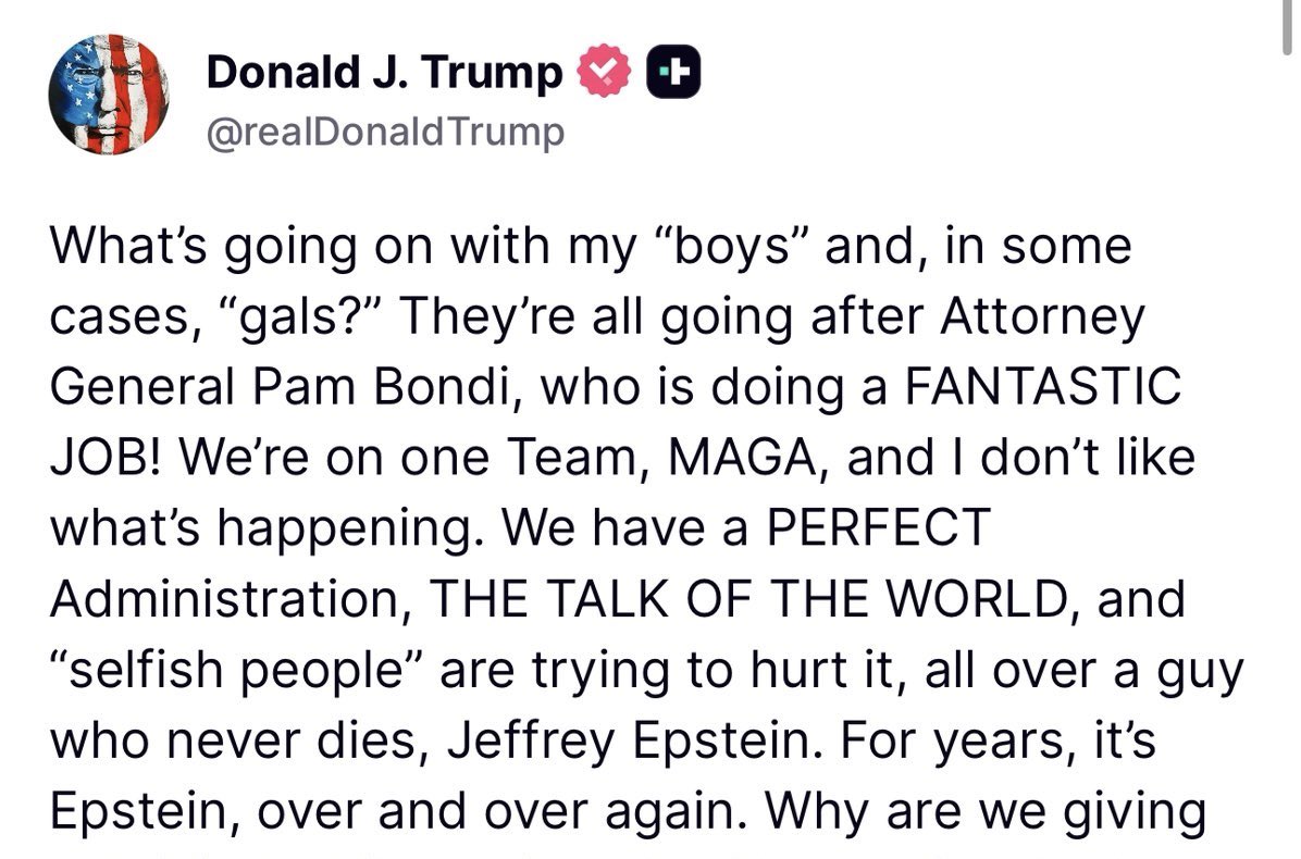 FordJohnathan5's tweet photo. 🚨 #BREAKINGNEWS Trump is telling his MAGA base to ignore that he's mentioned 147 times in Epstein court documents, flight logs, and Jeffrey Epstein gave an interview in 2017 saying they're best friends. 🚨 https://t.co/FCpAaubvGD