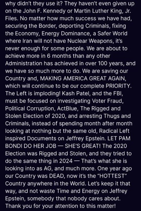 MajToure999's tweet image. NO WAY this is real. Gotta be AI.🤣🤣🤣

If he REALLY just tried to blame the Epstein Files on OBAMA…

Y’all can kiss about 40 seats GOODBYE come midterms. 😭😭😭

The final season of “America” is ratchet and WILD. 😂
.

Comment your thoughts below and SUPPORT OUR SECOND…