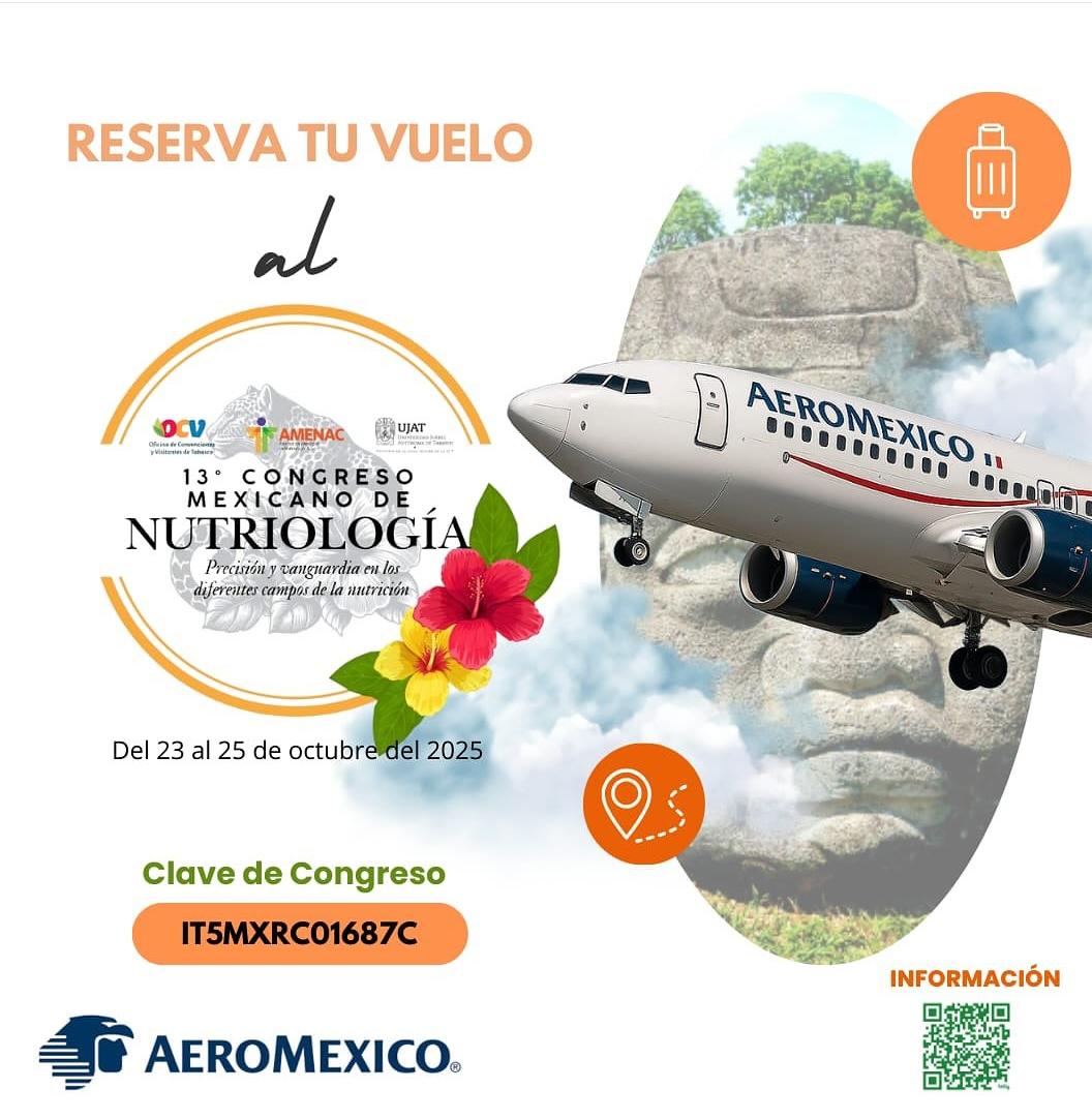 Los esperamos en este importante Congreso Mexicano de Nutriologia, organizado por AMENAC.