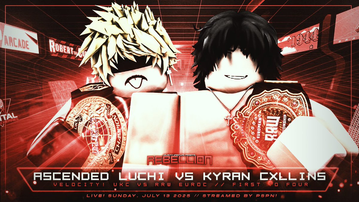 VELOCITY! Wrestling (@velocity_rw) on Twitter photo β | π
π΄π»πΎπ²πΈππ! π πππ: ππ΄π±π΄π»π»πΈπΎπ½
---
Another CHAMP VS. CHAMP showdown is set to take place at tomorrow's collaboration PPV alongside <a href="/RRWPLUS/">RRW</a>!
---
OUR UK Champion, <a href="/luchisig2/">LuchiW</a> will take on the RRW European Champion, <a href="/santeriuh/">Comm</a>! Which will reign supreme? β | π
π΄π»πΎπ²πΈππ! π πππ: ππ΄π±π΄π»π»πΈπΎπ½
---
Another CHAMP VS. CHAMP showdown is set to take place at tomorrow's collaboration PPV alongside <a href="/RRWPLUS/">RRW</a>!
---
OUR UK Champion, <a href="/luchisig2/">LuchiW</a> will take on the RRW European Champion, <a href="/santeriuh/">Comm</a>! Which will reign supreme?