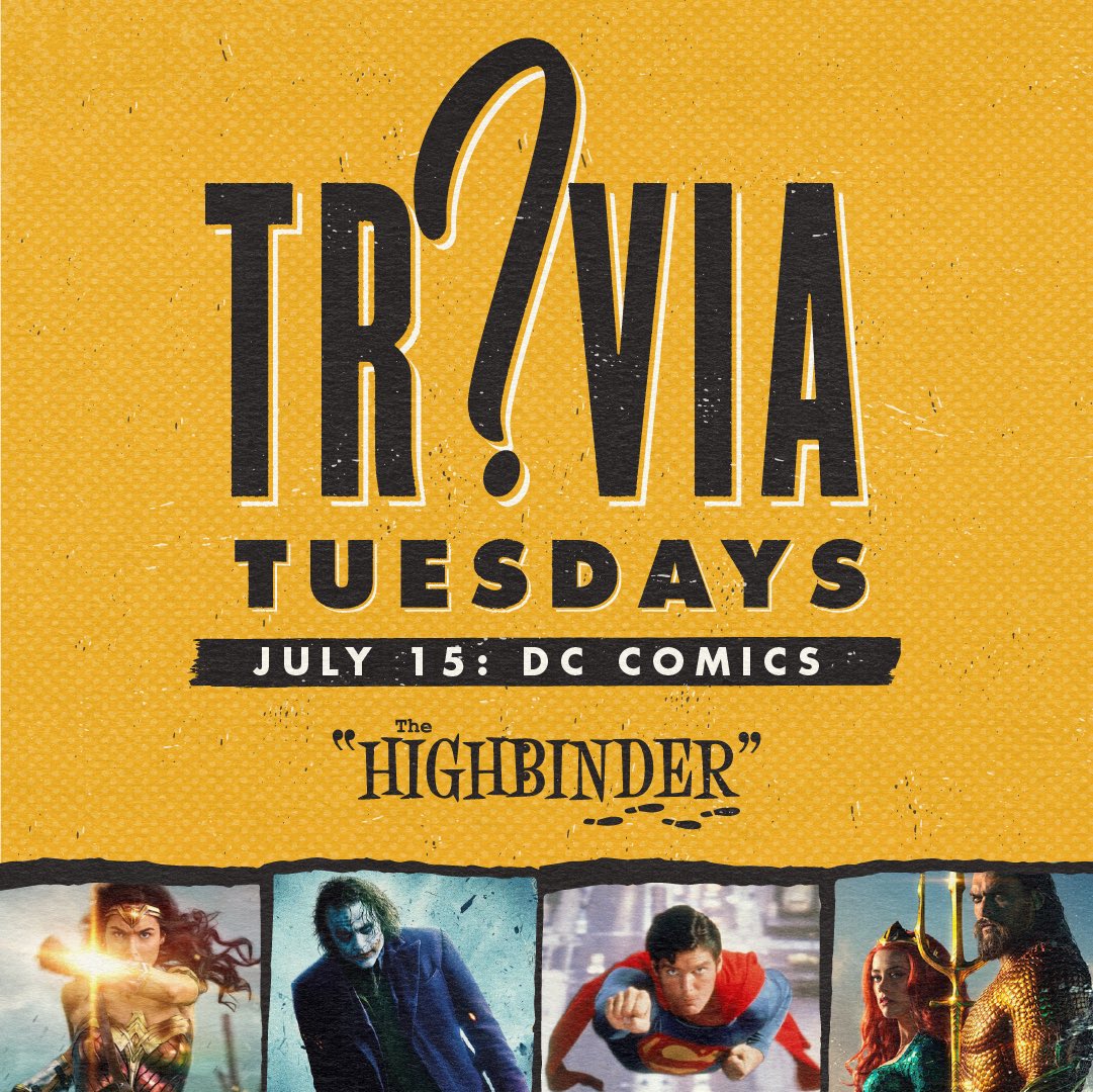 AlamoDC's tweet image. DC Bryant Street! Grab your team, join us in The Highbinder, and test your movie knowledge, 7/15 at 7pm for #TriviaTuesday! This week’s theme: DC Comics! It’s fun and free to play, but please RSVP with the link in our bio. See you there!
RSVP: eventbrite.com/o/highbinder-b…
