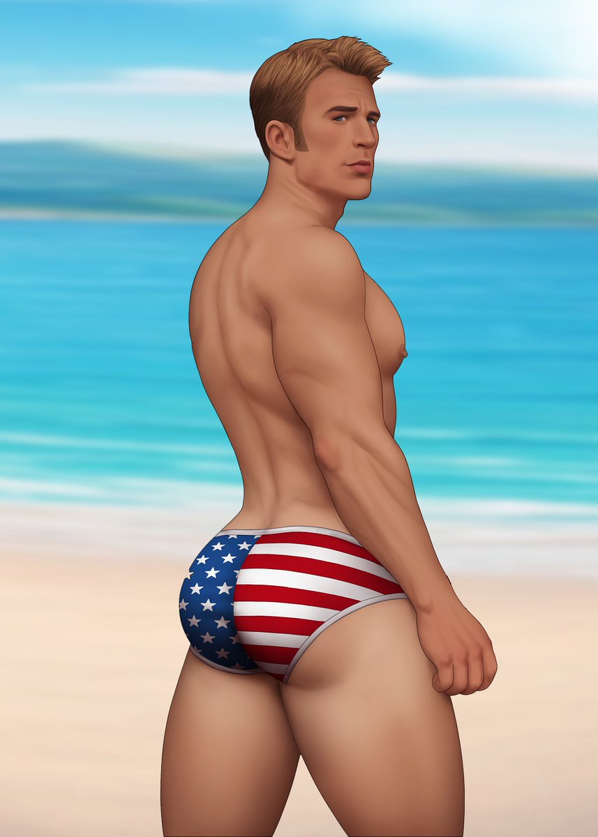 An edit of Drawpr0n art I made for the 4th.  
Was waiting for permission to post, thank you!  
#CaptainAmerica #AmericasAss #SteveRogers #Avengers #drawpr0n