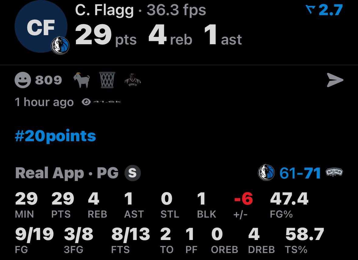 Drones were actually victory lapping over his 1st game when he was just missing good looks…