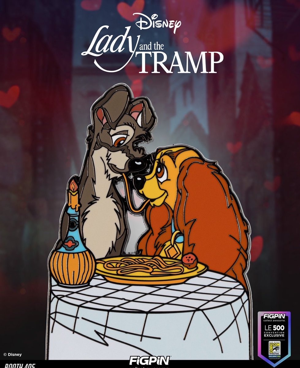 FunkoPOPsNews's tweet photo. FigPin reveals their exclusive Lady and the Tramp pin for SDCC! LE 500 ~ #FigPin #FigPins #Pin #Pins #SDCC #FigPinCollector #FigPinNews #Disney #LadyAndTheTramp https://t.co/1NUiCq5Kub