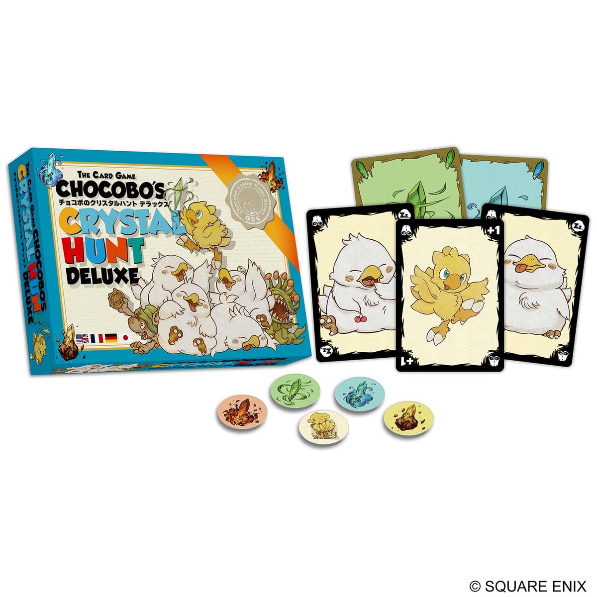 SQEX_MD_NA's tweet image. CHOCOBO’S CRYSTAL HUNT DELUXE is here! This bundle combines the base game & expansion into one charming set with new art, extra rules & multilingual support. Simple, fun, and perfect for all players—let the hunt begin!
Pre-Order Here:
sqex.link/aizm