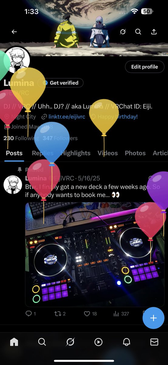 Birthday. Maybe pop up later idk.