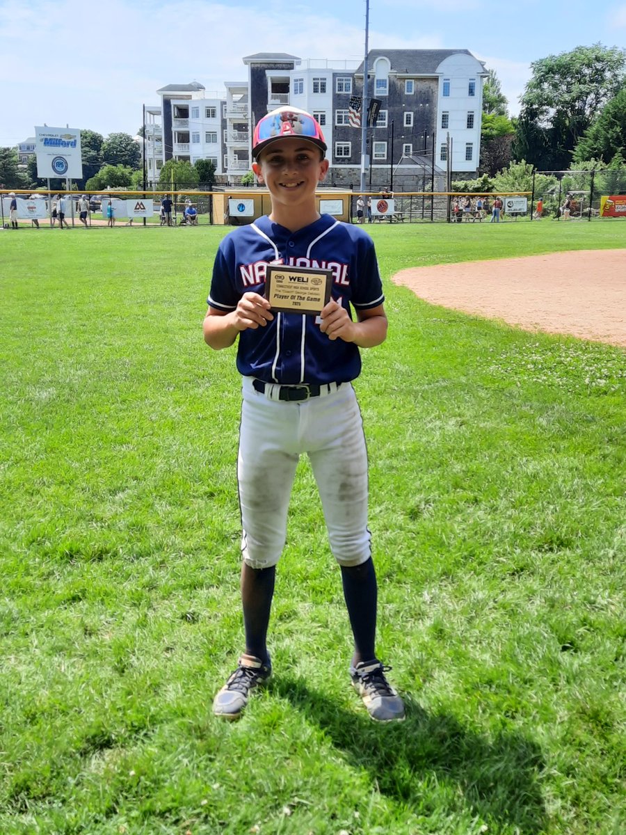 Luca Pellegrini, Fairfield National LL, hit a Grand Slam Home Run, in a 10-0 4 inning mercy rule win over Orange LL, in the Section 1 State Tournament TheCoachWELI