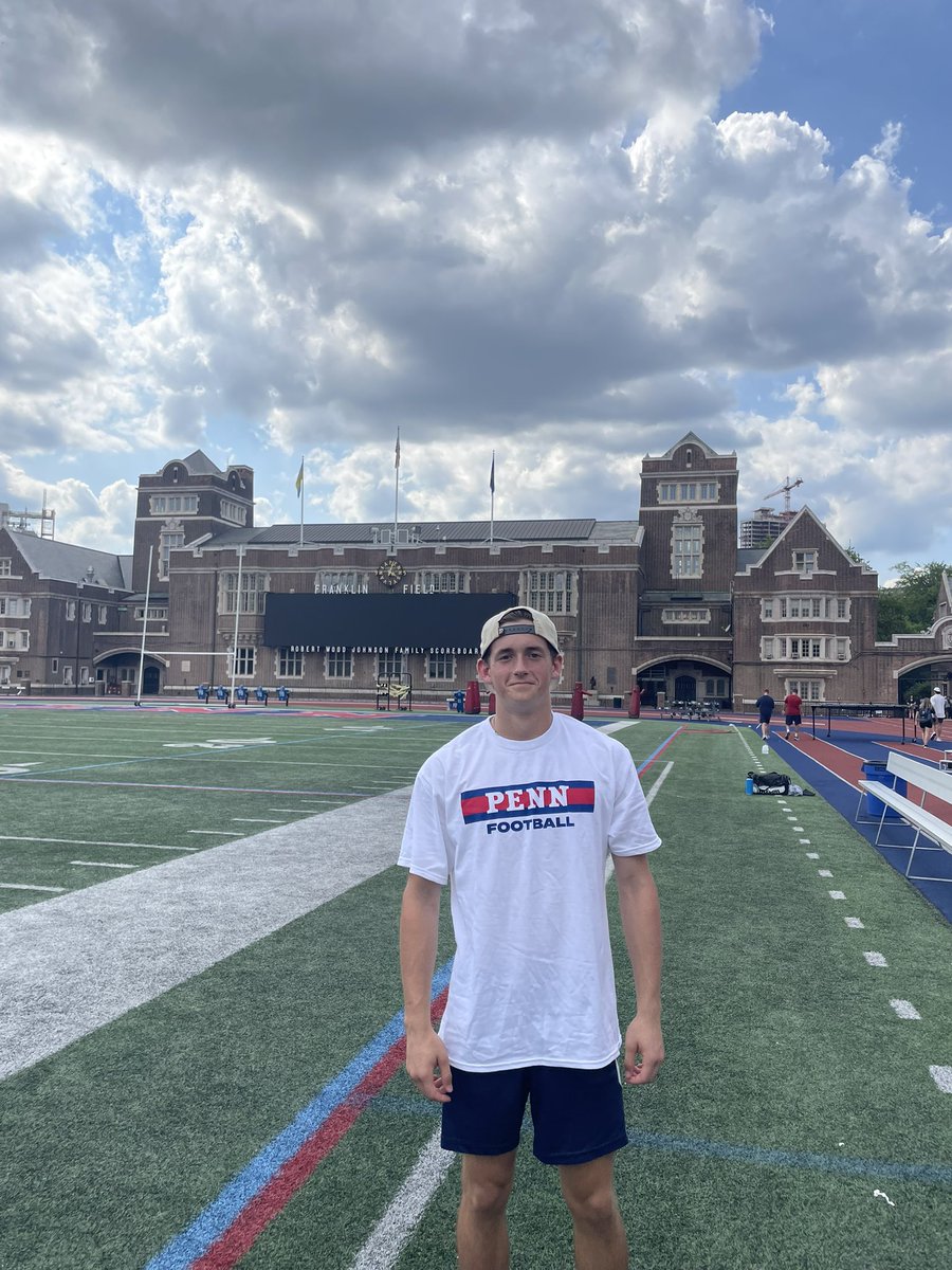 ryan_shaw535's tweet photo. Amazing day to be in Philly today at @PennFB camp! Thank you @CoachPriore for having me. Won the kickoff competition with this ball into some wind:
@RecruitLamar @LamarTexansFB @coachmlindsey @CoachC3Neal @hershbrothersk1 @roberthersh15 https://t.co/3udkI5yZBy