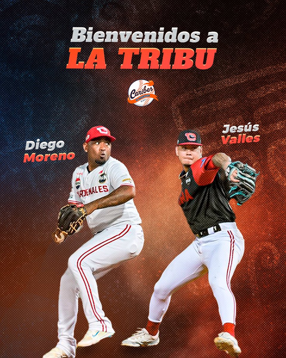 En la Tribu le damos la bienvenida a los lanzadores Diego Moreno y Jesús Valles, quienes llegan vía cambio de los Cardenales de Lara (por el jardinero José Azocar)