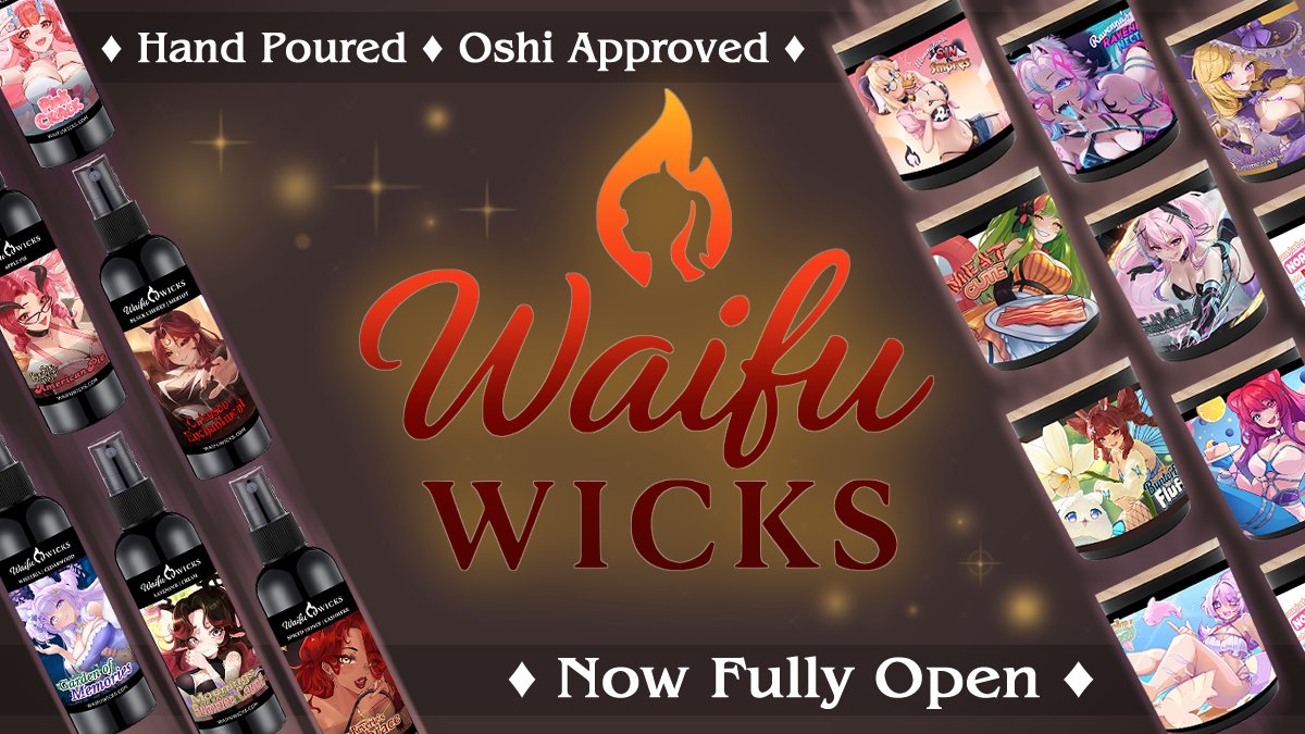 WaifuWicks's tweet image. 🎉 TODAY IS THE DAY!! 🎉
WAIFU WICKS is OFFICIALLY LIVE!! 🕯️💖
After months of love, hard work, and adventure, we’re beyond excited to officially launch our first wave of VTuber-inspired candles (as well as our first WW-Original)!!!
🔥 Click below to meet them all:
👉…