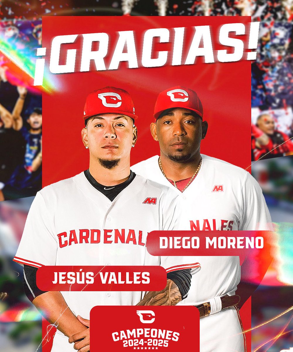 ¡GRACIAS MUCHACHOS!🤝🏻🙌🏻

Desde la organización Cardenales de Lara agradecemos a Jesús Valles y Diego Moreno por su compromiso y entrega durante los años que nos acompañaron, deseamos el mayor de los éxitos en su nuevo equipo✊🏻

#SomosUno 🆑