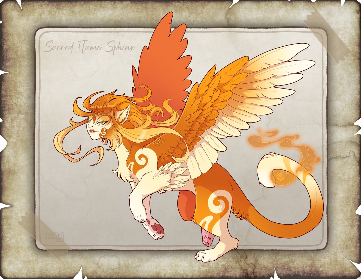 MythkaGO's tweet image. Fantastical Field Guide Entry 035:
Sacred Flame Sphinx
Commission for Brimbrick