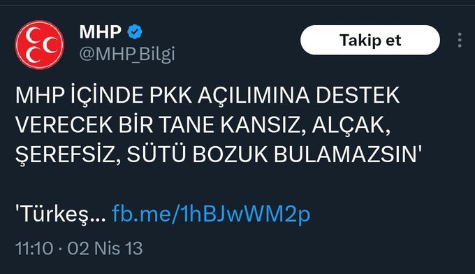 Yorumu 2013 de MHP yapmış,o yüzden saygı duyuyor aynen katılıyorum.