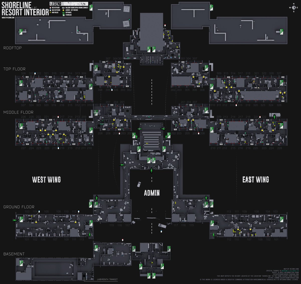 Shoreline Resort 1.0C I replaced GPU, Moonshine &amp; Ledx markers with one universal high value marker. Added missing keycard spawns. Let me know if I missed something. Available on my site reemr.se &amp; the EFT wiki. #EscapefromTarkov