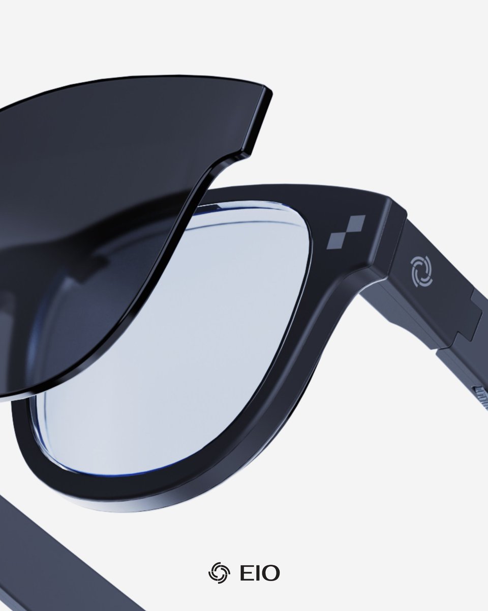 EIO_AI_ca's tweet photo. We are honored to announce that our mass production MVP, EIO-VISO, is officially here!
We are confident in saying that this will be the world’s most powerful lightweight AI glasses, bringing AI wherever you go.

Your AI brain — seamlessly embedded in a pair of glasses.
#AI #SmartGlasses #EIO
