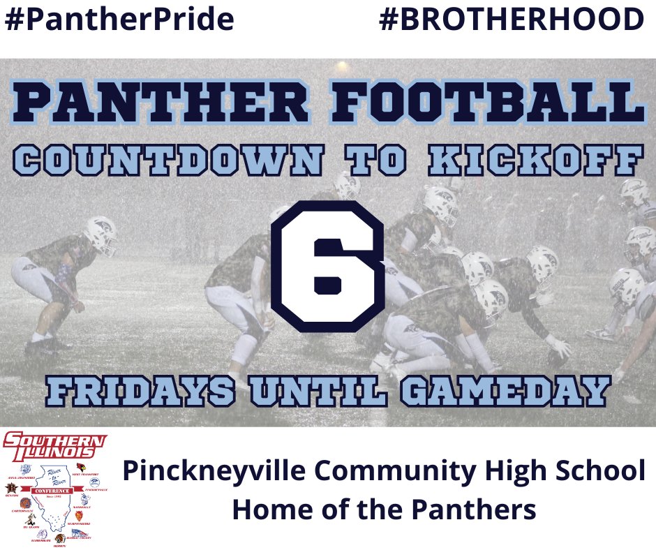 Only 6 more Fridays before we travel to Christopher to take on the Bearcats for the Week 0 Scrimmage Panther Nation!  #PantherPride #Brotherhood #EAT #DriveFor5