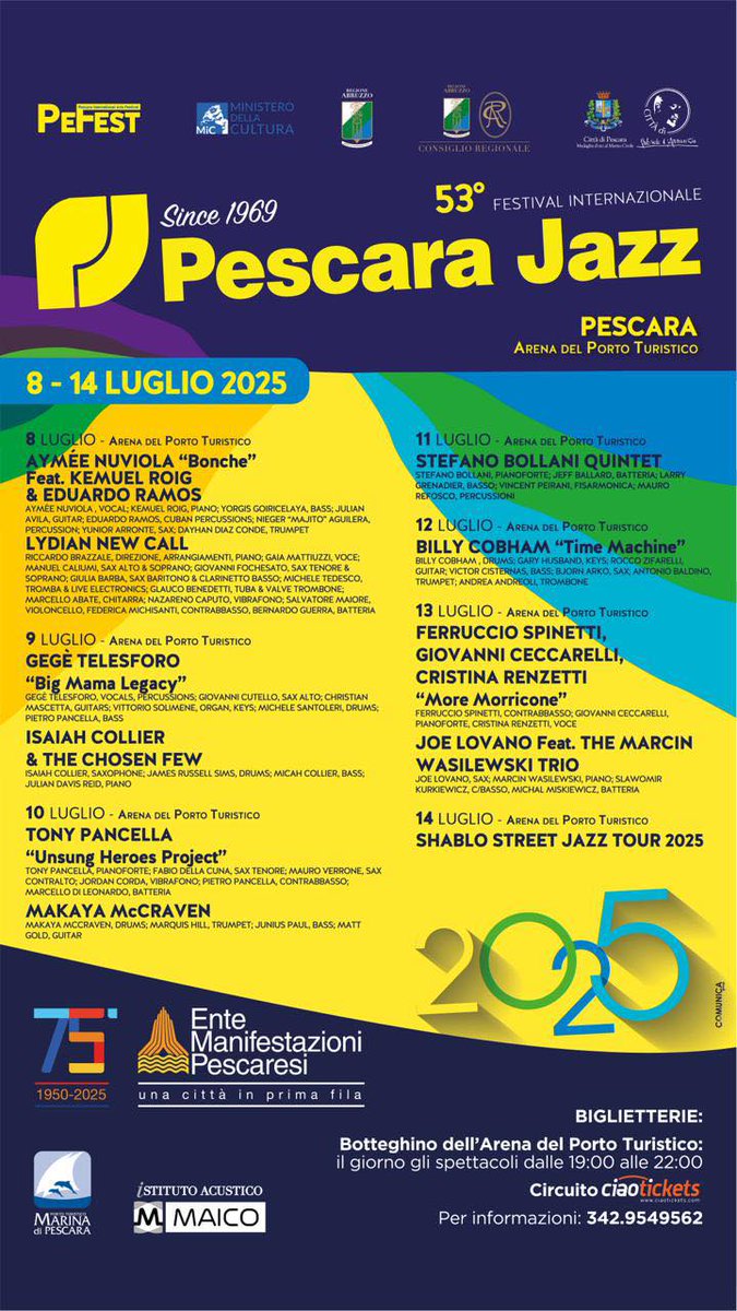 Blocknotes6's tweet image. Pescara Jazz 2025: Programma