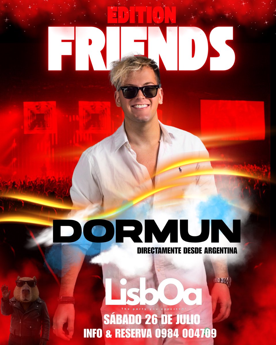 lisbopy's tweet image. PRIMER ARTISTA CONFIRMADO ✅ 
UNO DE LOS DJs / PRODUCER MÁS IMPORTANTE DE ARGENTINA ESTARÁ CON NOSOTROS EN “FRIEND EDITION” 🔥🇵🇾 
TE ESPERAMOS EN LISBOA DORMUN 🇦🇷